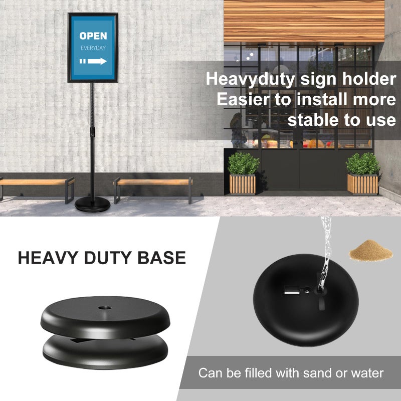 IN WHICH BAY Poster Stand Holder Floor Sign Stands Advertising Display Stand-Oriented Signage Mall Shopping Guide Billboard Wedding Signs Meeting Poster Signs (Black, 11x17inches) - Image 5